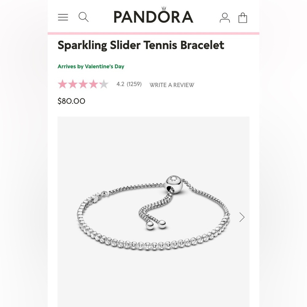 Pandora slider tennis bracelet
